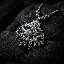 Oxidised Silver Finish Traditional Pendant Necklace – Mix Design (1 Pc)